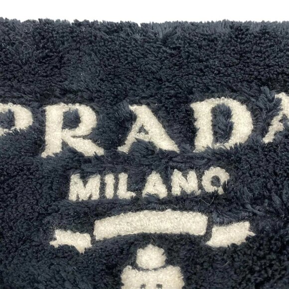 PRADA Terry Triangle 1NE043 Black White Pile/chemical fiber Unisex Handbag - Picture 13 of 14
